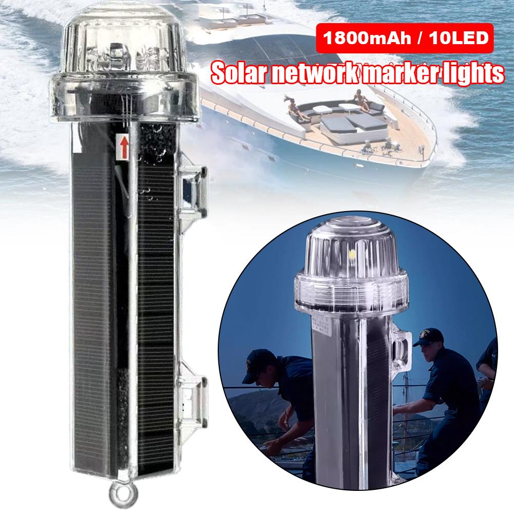 Fishing Boat Navigation Light - 新しいソーラーオーシャンシグナルライト航海信号灯防水フラッシュLED夜間警告灯ヨットと漁船アクセサリー