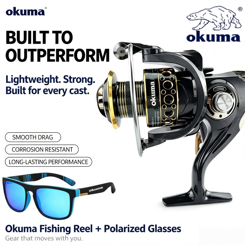 Abu Garcia Reel Max - OKUMA-スピニングリール、メタル超軽量釣りリール、釣り道具、釣り用ホイール、最大制動力18KG、2026