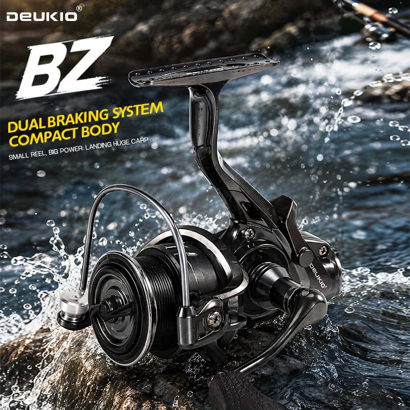 Fishing Boat Steering Wheel - DEUKIO ミニダブルブレーキデザイン釣りスピニングリール鯉フィーダー用アイスフィッシングホイール 5+1BB 5.1:1 ギア比淡水用