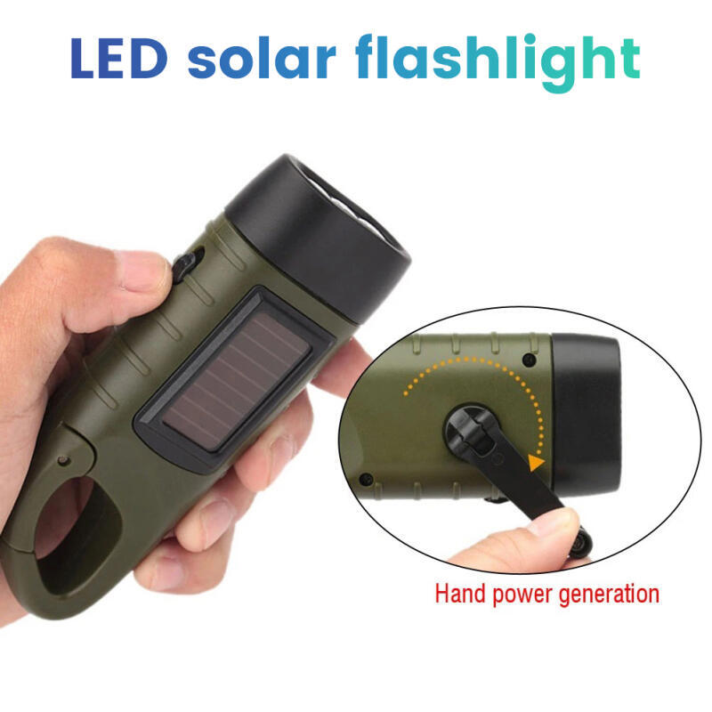 Fishing Boat Navigation Light - 手回し式ソーラー充電式LED懐中電灯 サバイバルギア用 自己発電充電式トーチ 釣り ボート ハイキング用